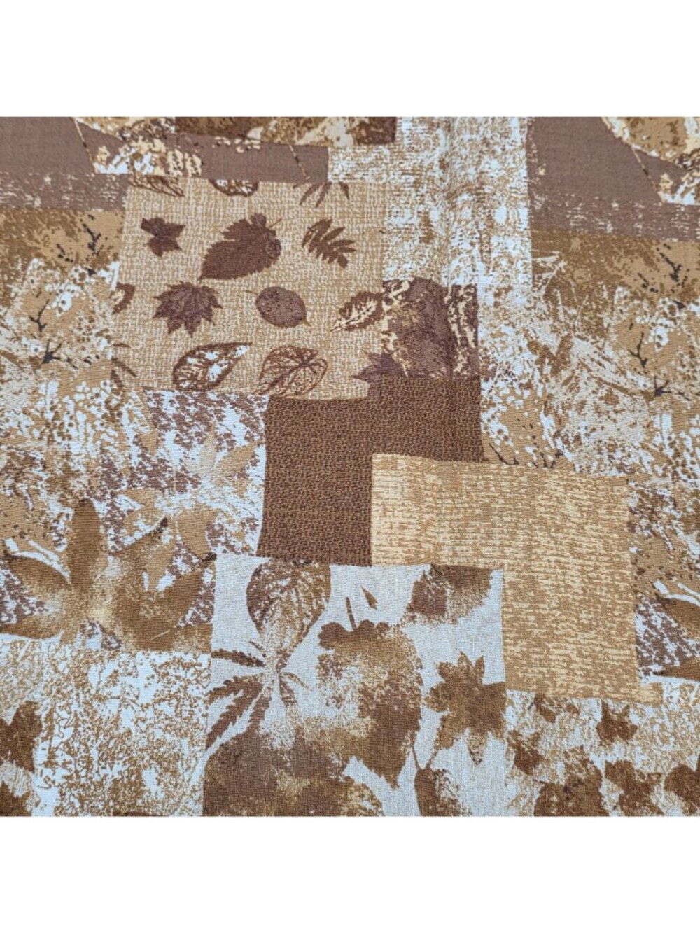 Falling Leaves Hancock Fabric Autumn Leaf Patchwork Brown & Gold Cotton 1 Yard - Picture 2 of 4
